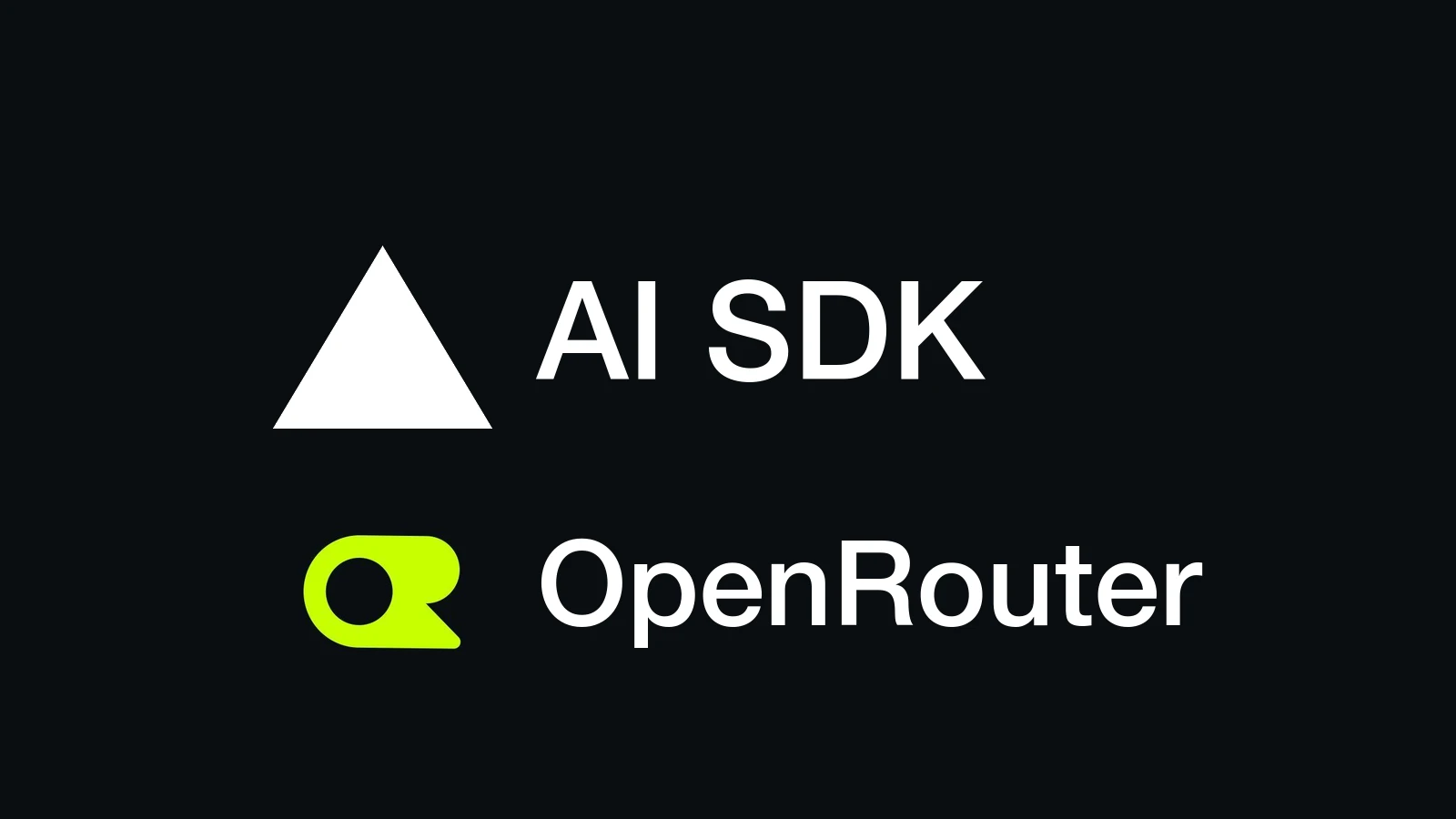 Logotipos de Vercel AI SDK y OpenRouter